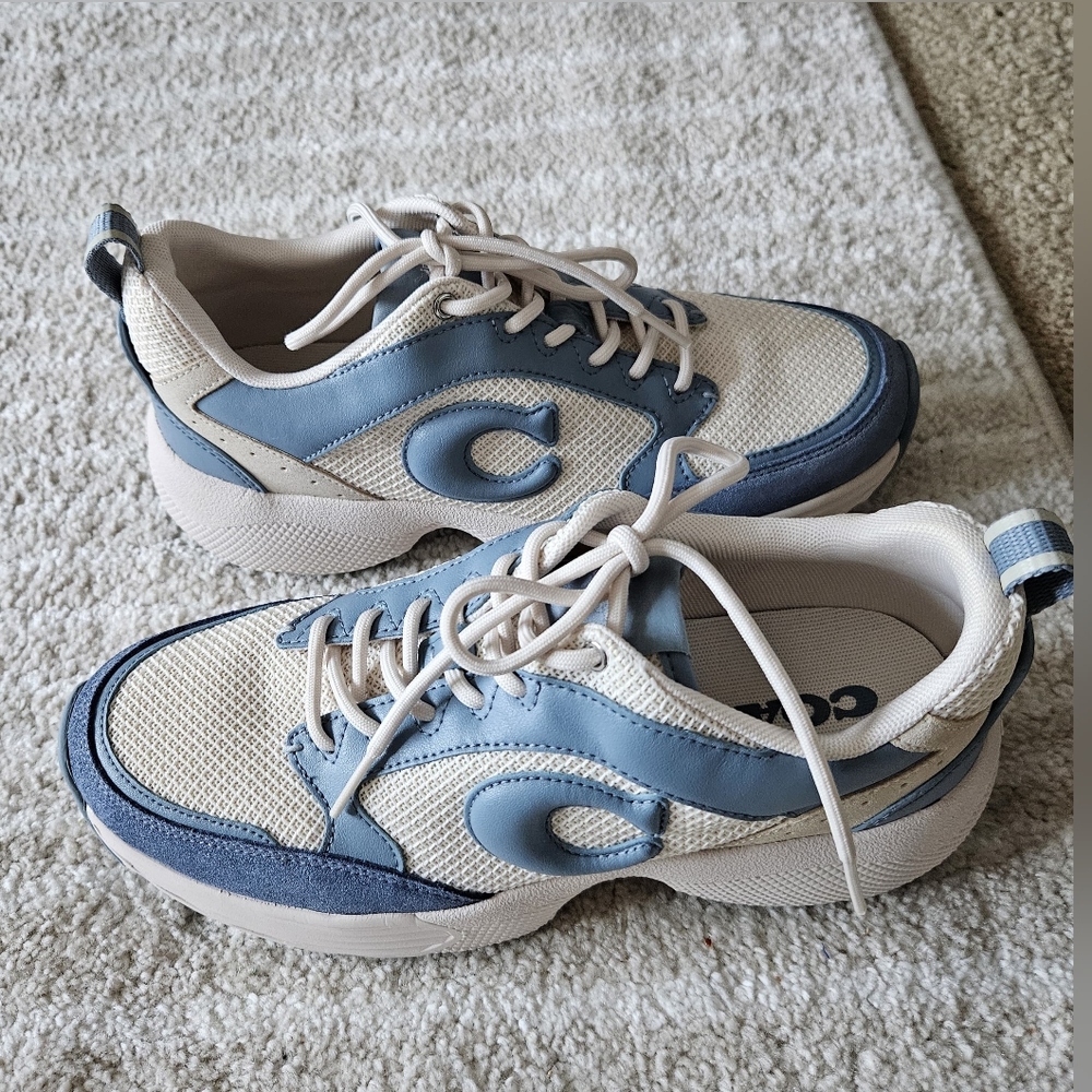 Coach Blue and White Sneakers